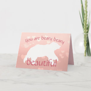 Tarjeta de felicitación de silueta de oso blanco