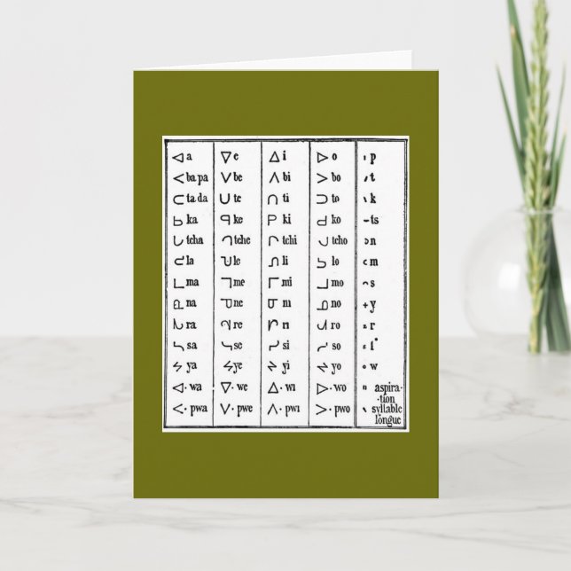 Tarjeta de felicitación de símbolos indios (Anverso)