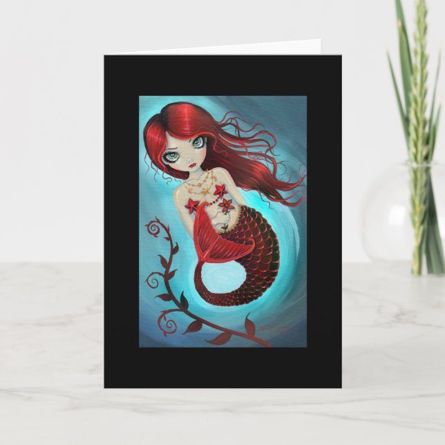 Tarjeta de felicitación de sirena de rubí (Anverso)