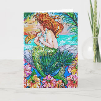 Tarjeta de felicitación de Sirena, en blanco dentr