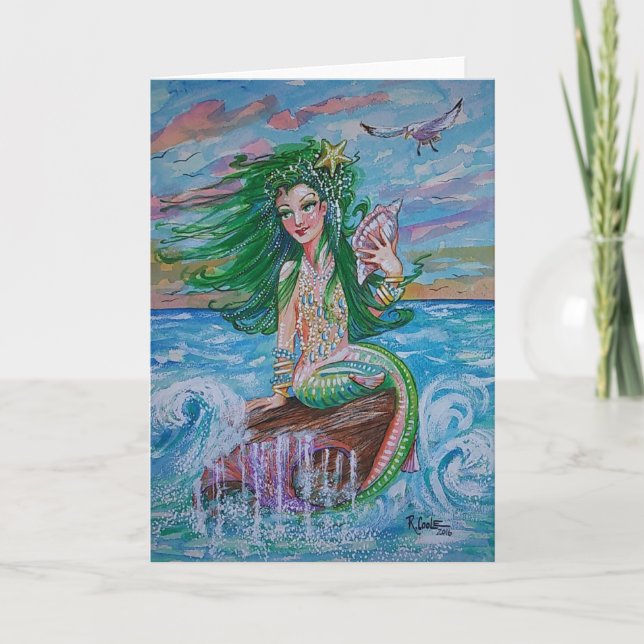 Tarjeta de felicitación de Sirena, en blanco dentr (Anverso)