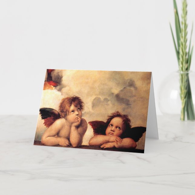 Tarjeta de felicitación de Sistine Madonna de las (Anverso)