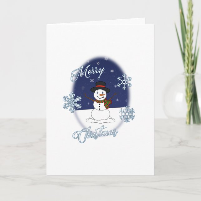Tarjeta de felicitación de Snowman navideño (Anverso)