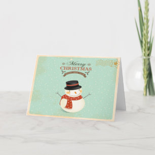 Tarjeta de felicitación de Snowman para Navidades 