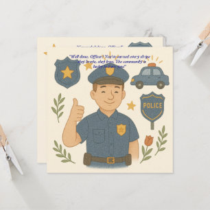 Tarjeta de Felicitación de Sombrero de Policía 