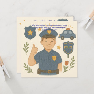 Tarjeta de Felicitación de Sombrero de Policía 