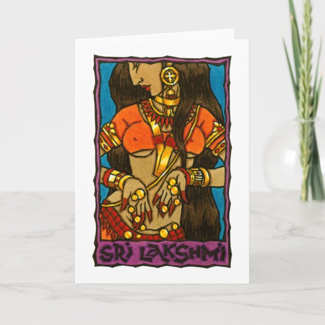 Tarjeta de felicitación de Sri Lakshmi (Anverso)
