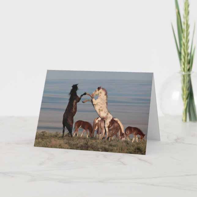 Tarjeta de felicitación de Stallions Rearing (Anverso)