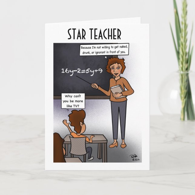 Tarjeta de felicitación de Star Teacher (Anverso)