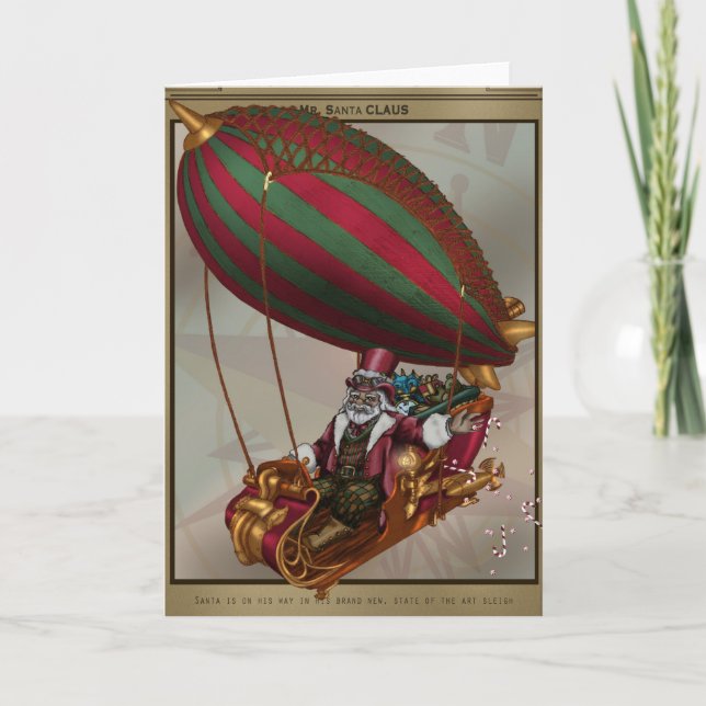 Tarjeta de felicitación de Steampunk Santa (Anverso)