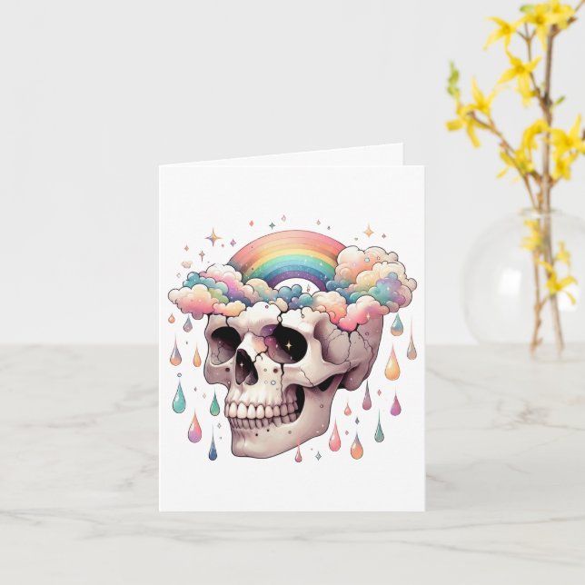Tarjeta de Felicitación de Sueños de Arcoíris (En  (flor amarilla)