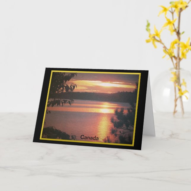 Tarjeta de felicitación de Sunset para cualquier p (flor amarilla)