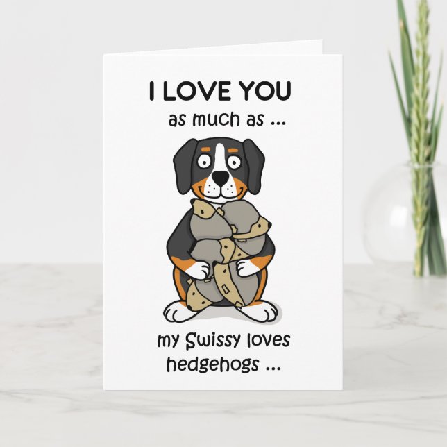 Tarjeta de felicitación de Swissy; Perro del amor (Anverso)