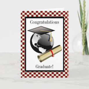 Tarjeta de felicitación de tapón y diploma