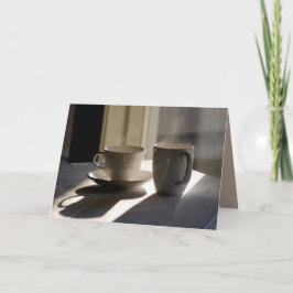 Tarjeta de felicitación de tazas de café de amista