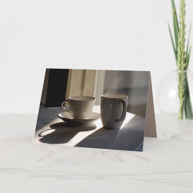 Tarjeta de felicitación de tazas de café de amista (Anverso)