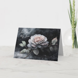 Tarjeta de felicitación de telaraña y rosa