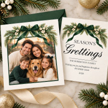 Tarjeta de Felicitación de Temporada de Foto Elega