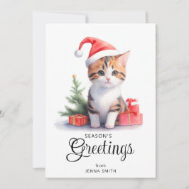 Tarjeta de felicitación de temporada de gatos para