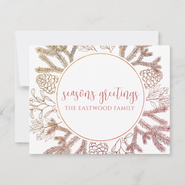 Tarjeta de Felicitación de Temporada Personalizada (Anverso)