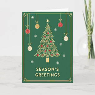 Tarjeta de Felicitación de Temporada Verde Elegant