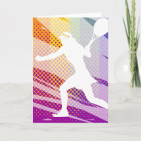 Tarjeta de felicitación de tenis para mujeres y ni