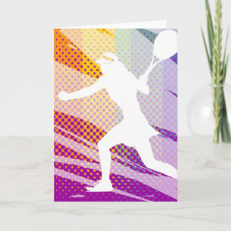 Tarjeta de felicitación de tenis para mujeres y ni
