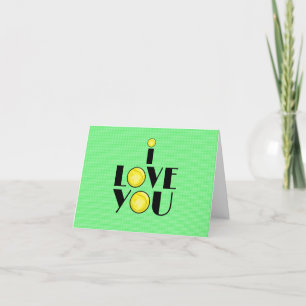 Tarjeta de felicitación de tenis te amo