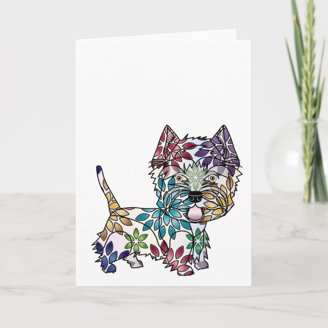 Tarjeta de felicitación de Terrier blanco de (Anverso)