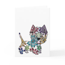 Tarjeta de felicitación de Terrier blanco de