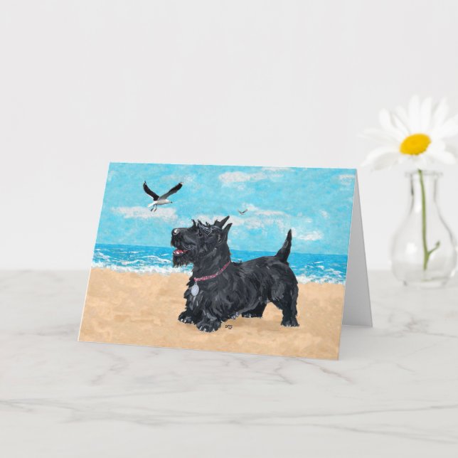 Tarjeta de felicitación de Terrier Escocés (Planta pequeña)