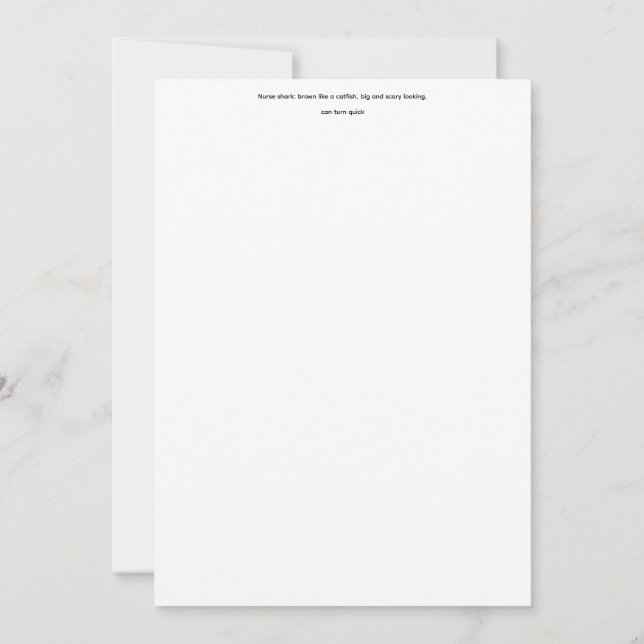 Tarjeta de Felicitación de Tiburón Enfermera (Reverso)