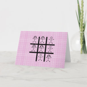 Tarjeta de felicitación de Tic Tac Toe de Chicas a