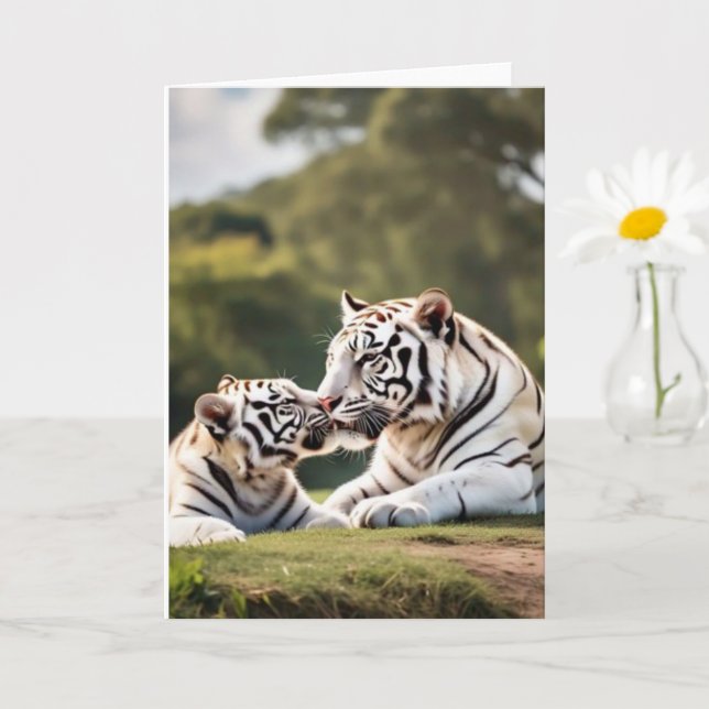 Tarjeta de Felicitación de Tigres Blancos - Un Vín (Planta pequeña)
