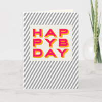 Tarjeta de felicitación de tipografía de cumpleaño