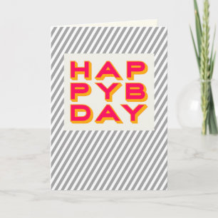 Tarjeta de felicitación de tipografía de cumpleaño