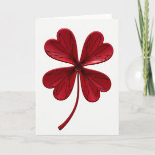 Tarjeta de Felicitación de Trébol Rojo Afortunado