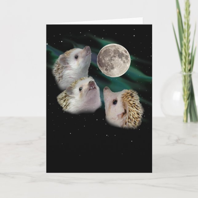 Tarjeta de felicitación de tres Hedgehog Moon (Anverso)