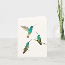 Tarjeta de felicitación de tres Hummingbirds