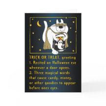 Tarjeta de felicitación de Trick o Trato de Hallow