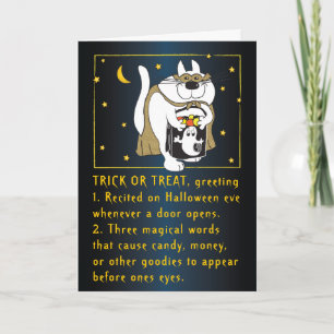 Tarjeta de felicitación de Trick o Trato de Hallow