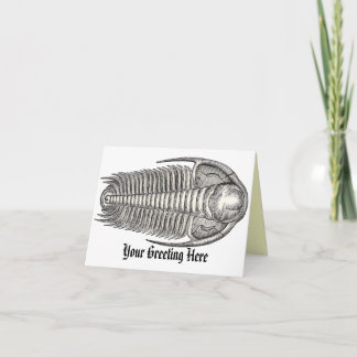 Tarjeta de felicitación de Trilobite del vintage