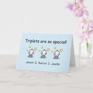 Tarjeta de felicitación de tripletas personalizado