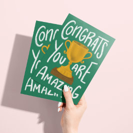 Tarjeta de felicitación de Trofeo de Oro