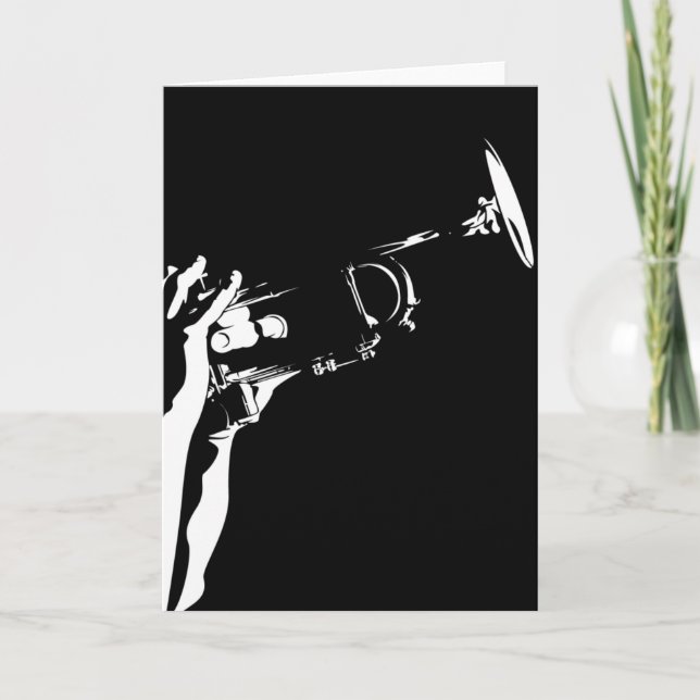 Tarjeta de felicitación de trompeta abstracta (Anverso)