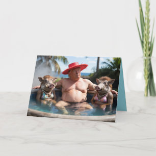 Tarjeta de felicitación de Trump en bañera de hidr