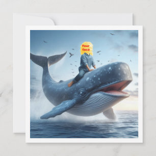 Tarjeta de felicitación de tu hijo montando una ba