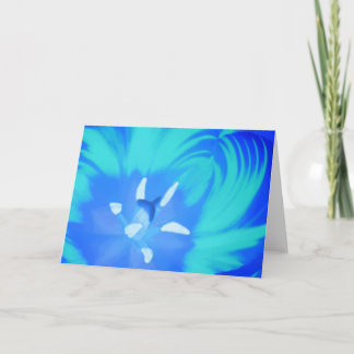 Tarjeta de felicitación de tulipán azul brillante
