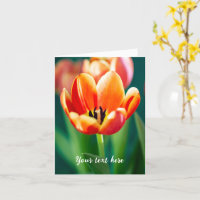 Tarjeta de felicitación de tulipán naranja