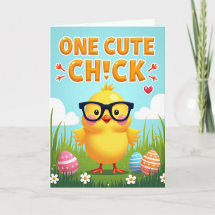 Tarjeta de Felicitación de Un Pollito Lindo